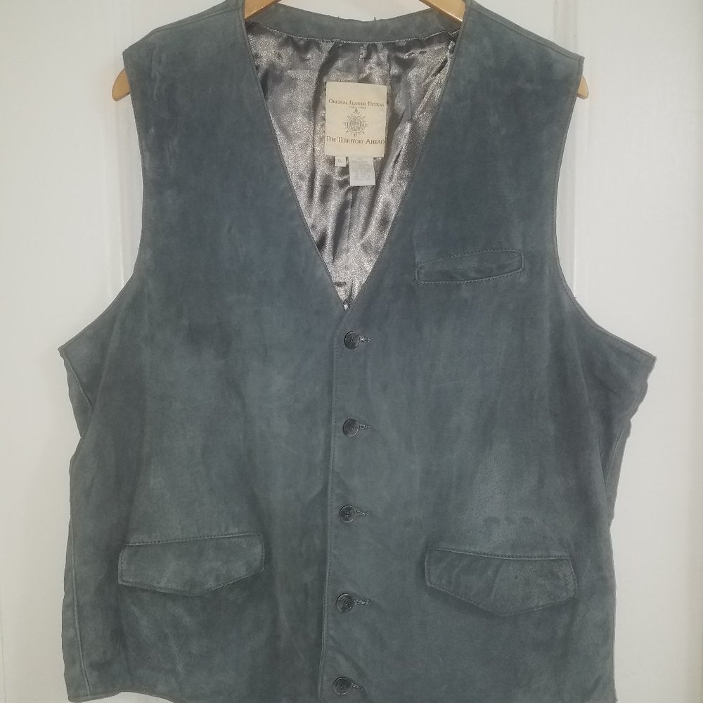 The Territory Ahead Men Genuine Leather Suede Vest